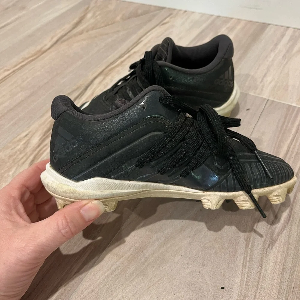 Adidas Afterburner Kids Black and White Cleats Size 12 - Picture 4 of 12
